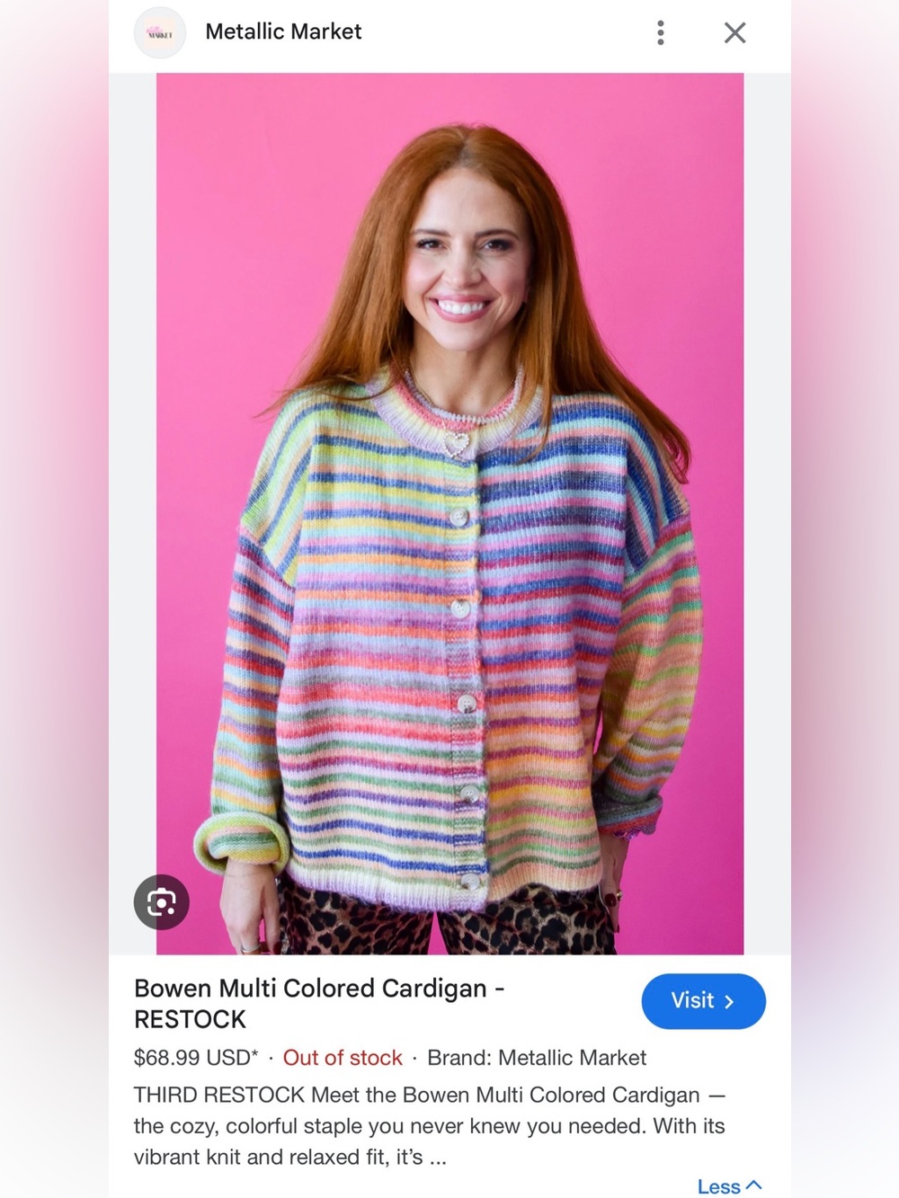 *Viral* Rainbow Multi-Colored Striped Cardigan Sweater